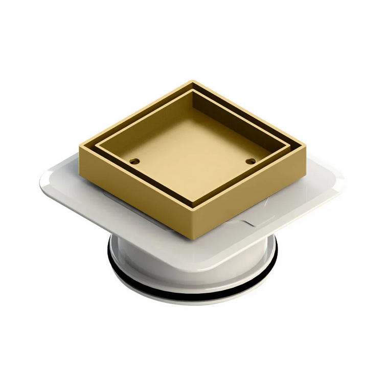 Bermuda Tile Insert Floor Waste Polished Brass 50mm Square