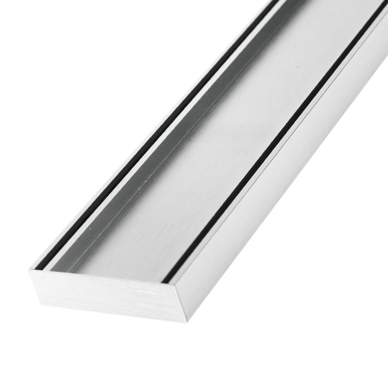 Linear Tile Insert Drain 100x26mm Silk Silver per Metre