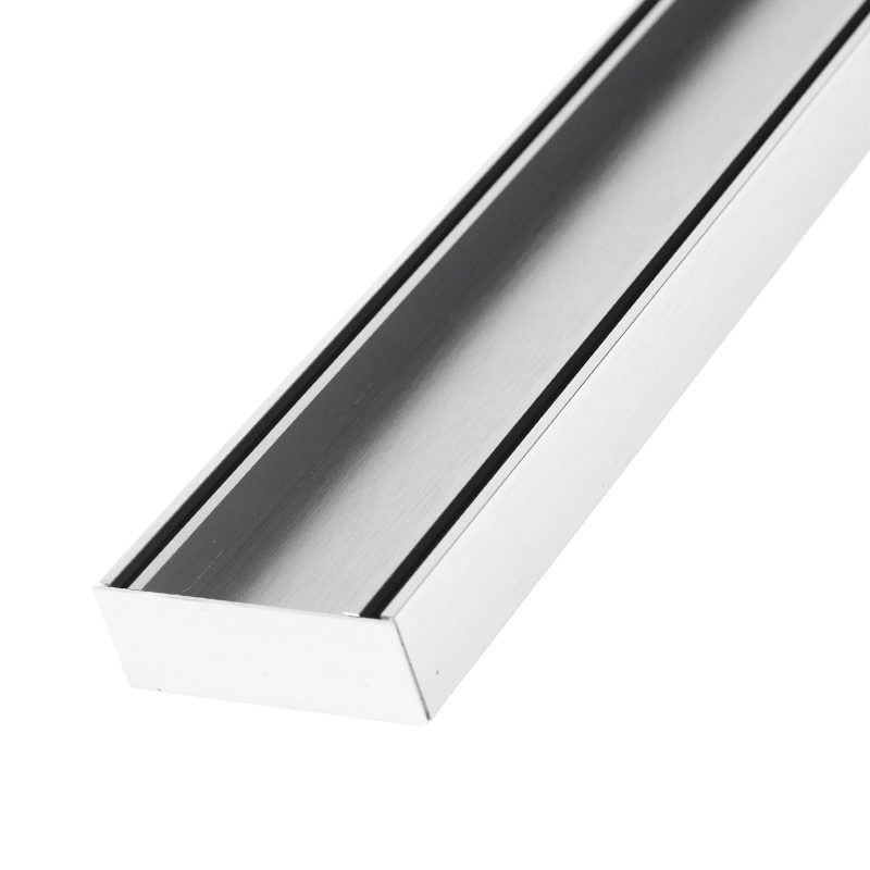 Linear Tile Insert Drain 100x35mm Plus Silk Silver per Metre