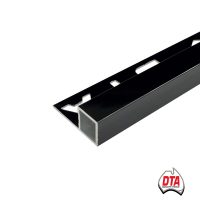 Boxed Square Edge Trim Gloss Black 12mm Aluminium