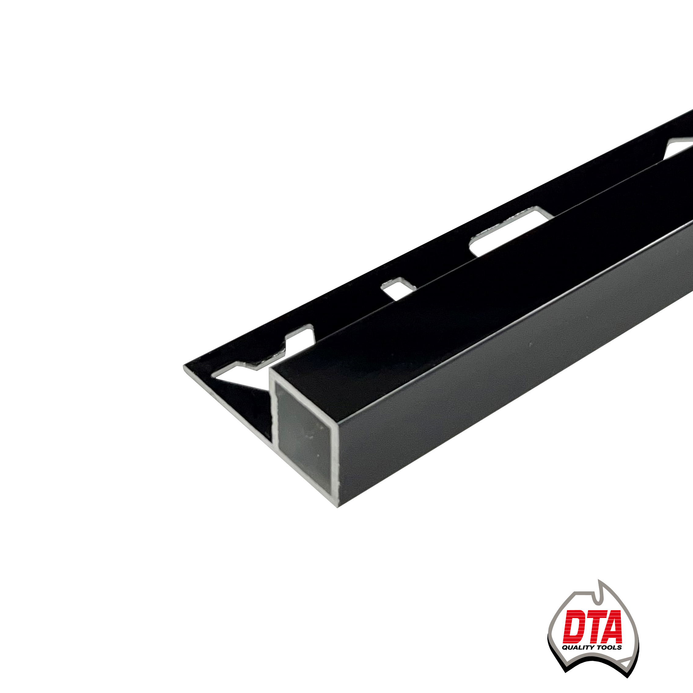 Boxed Square Edge Angle Gloss Black 08mm Aluminium