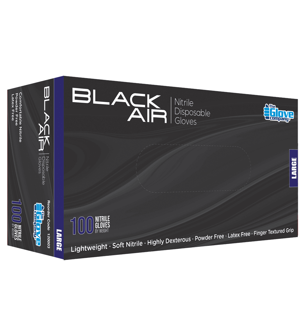 Black Air® Nitrile Disposable Gloves Black Large x 100pk