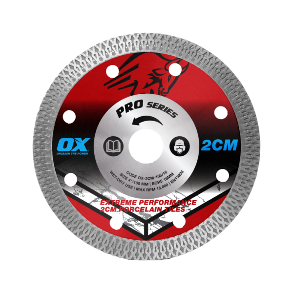 Diamond Blade 100mm Turbo Mesh 20mm Porcelain OX Pro