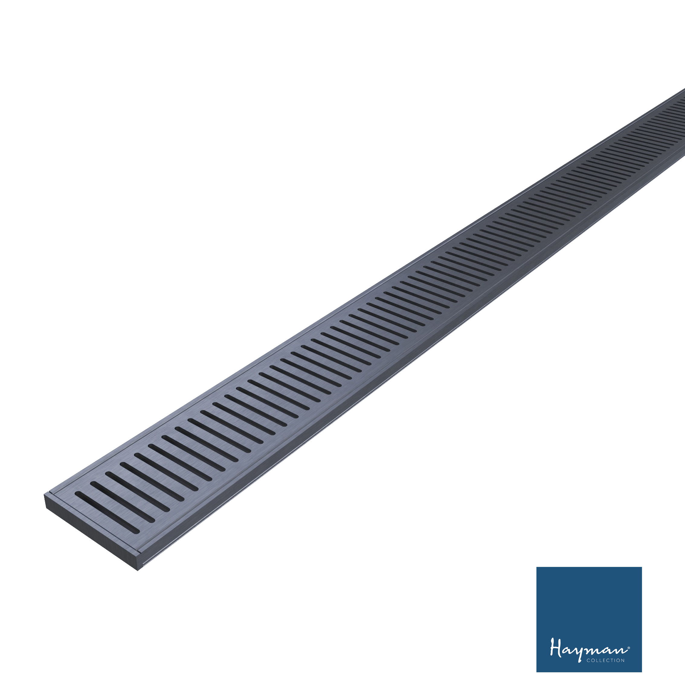 Linear Grate Drain 100x14mm Brushed Gunmetal per metre
