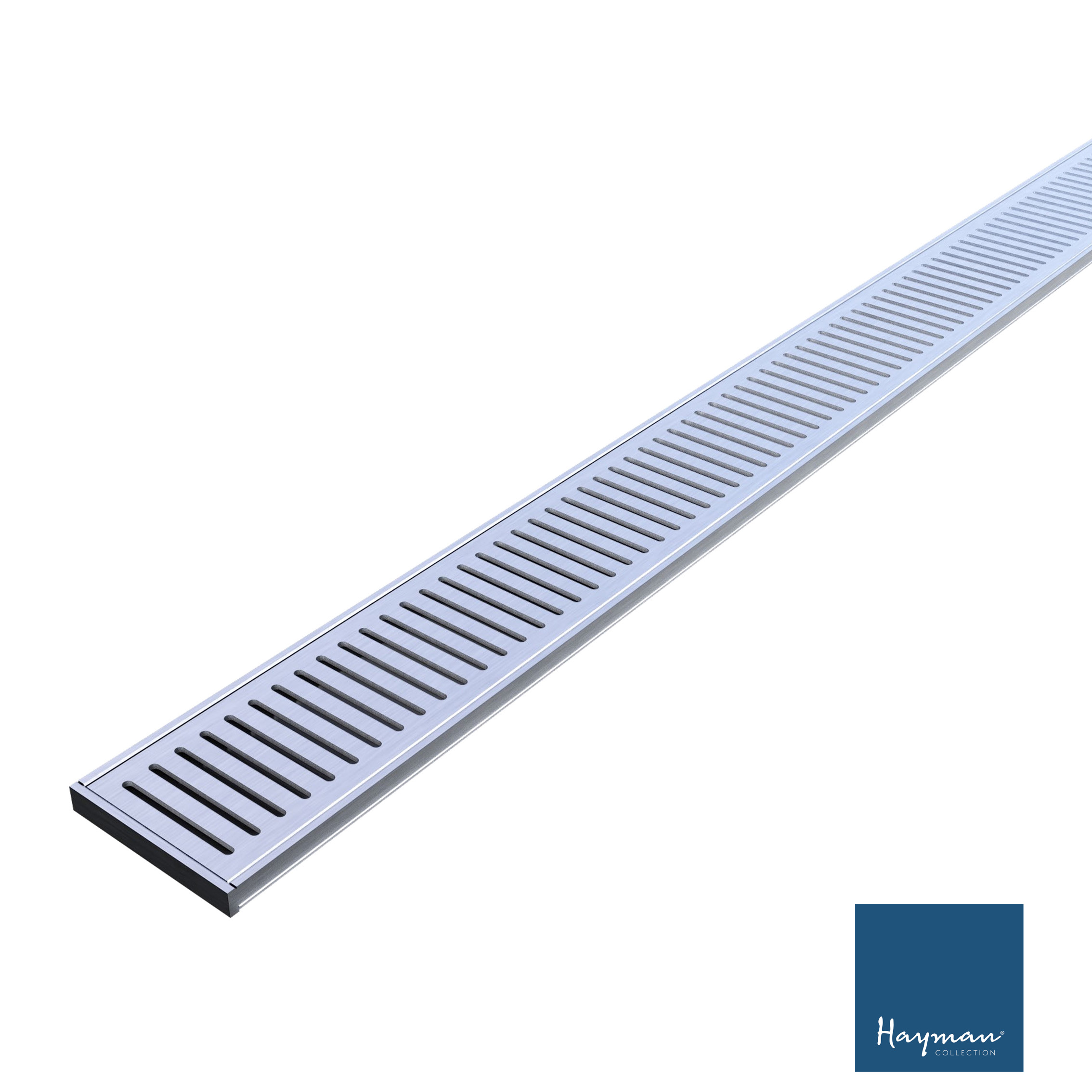 Linear Grate Drain 100x14mm Brushed Silver Per Metre