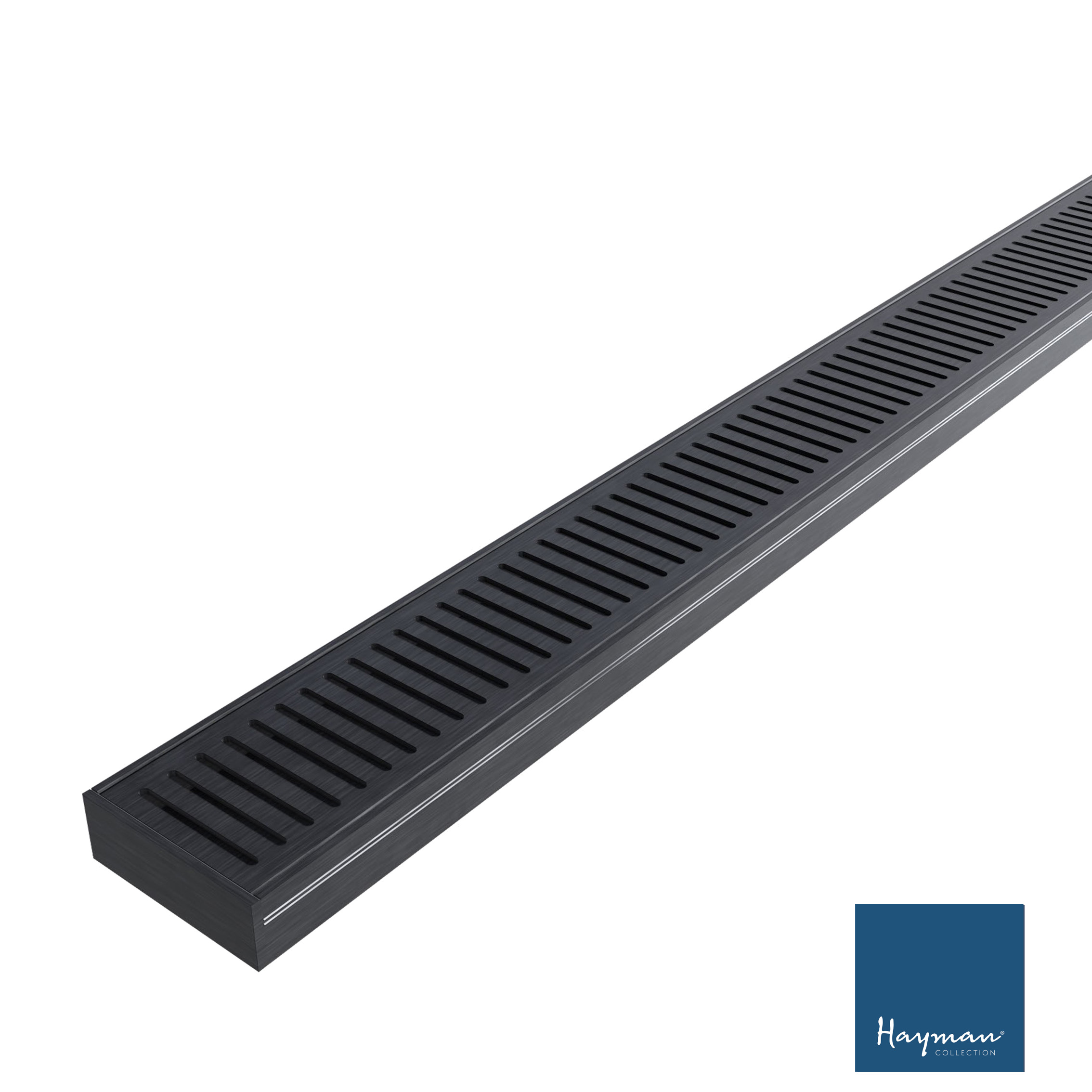 Linear Grate Drain 100x35mm Brushed Black Per Metre