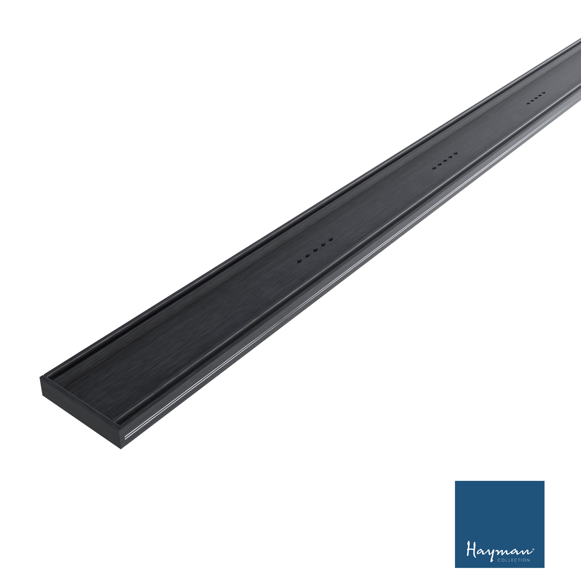 Linear Tile Insert Drain 100x21mm Brushed Black per Metre