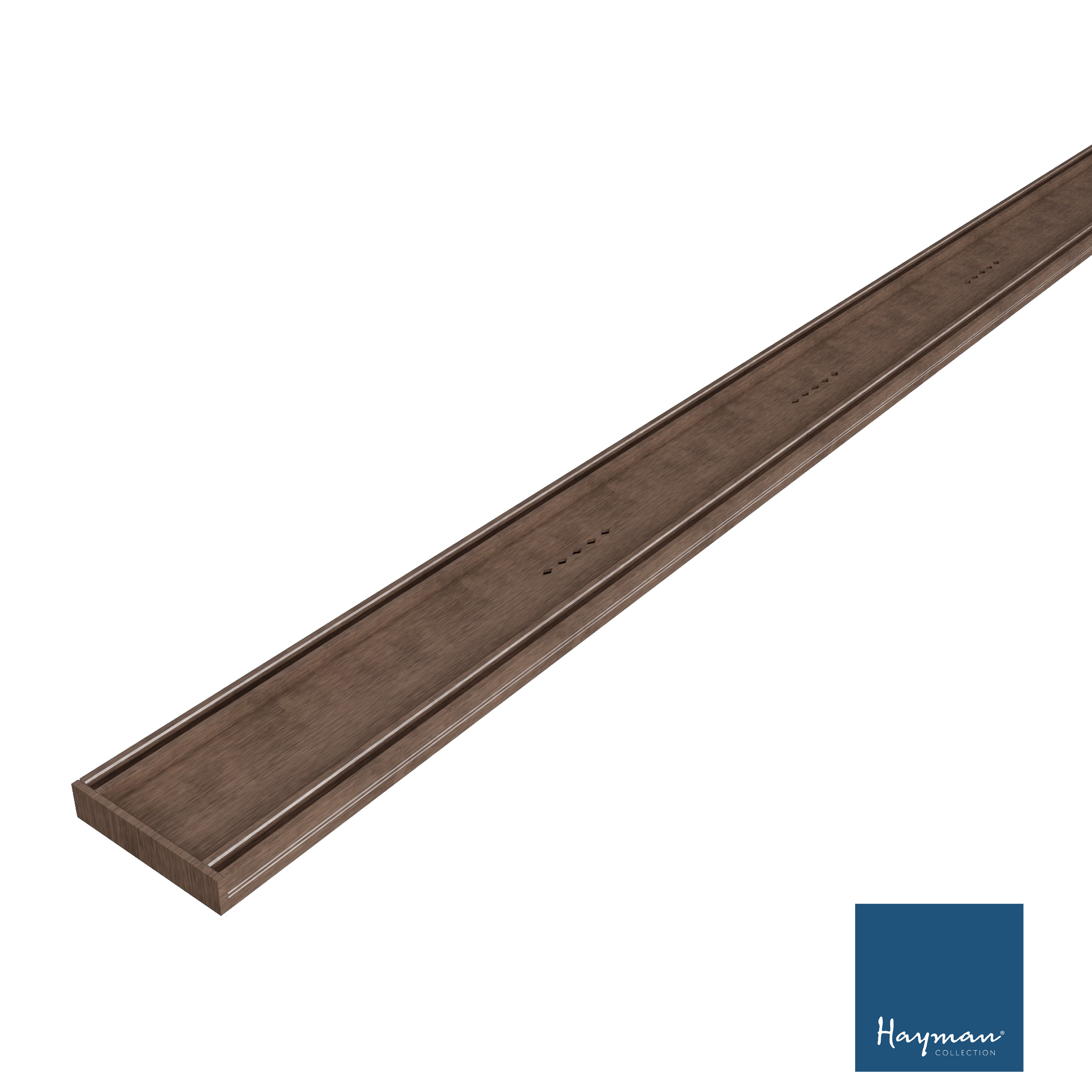 Linear Tile Insert Drain 100x21mm Brushed Copper Per Metre