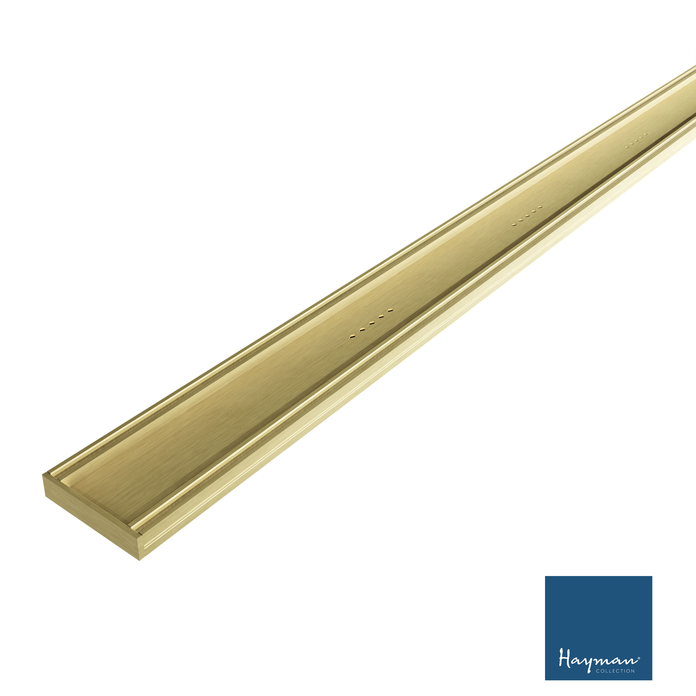 Linear Tile Insert Drain 100x21mm Brushed Gold per Metre