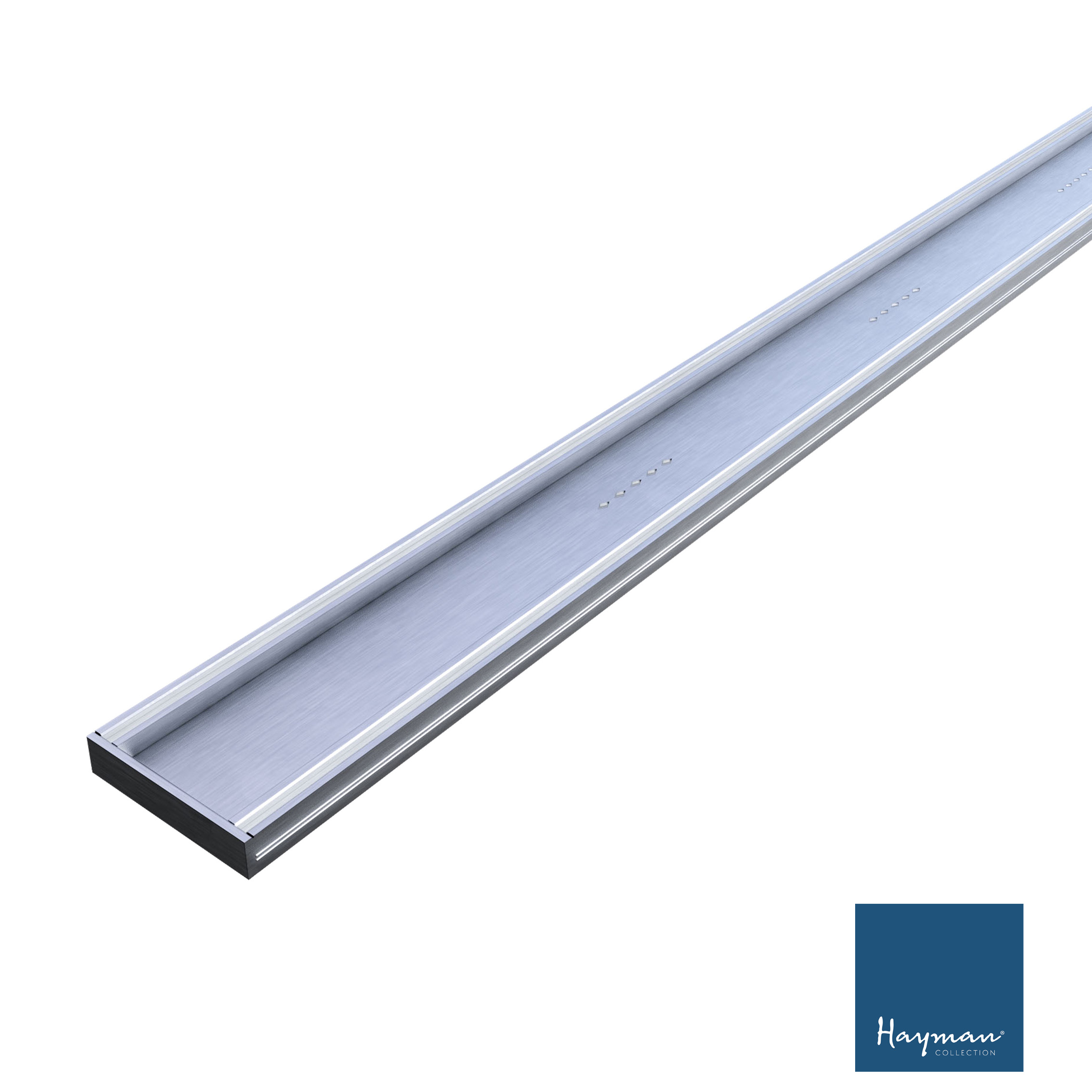 Linear Tile Insert Drain 100x21mm Brushed Silver per Metre
