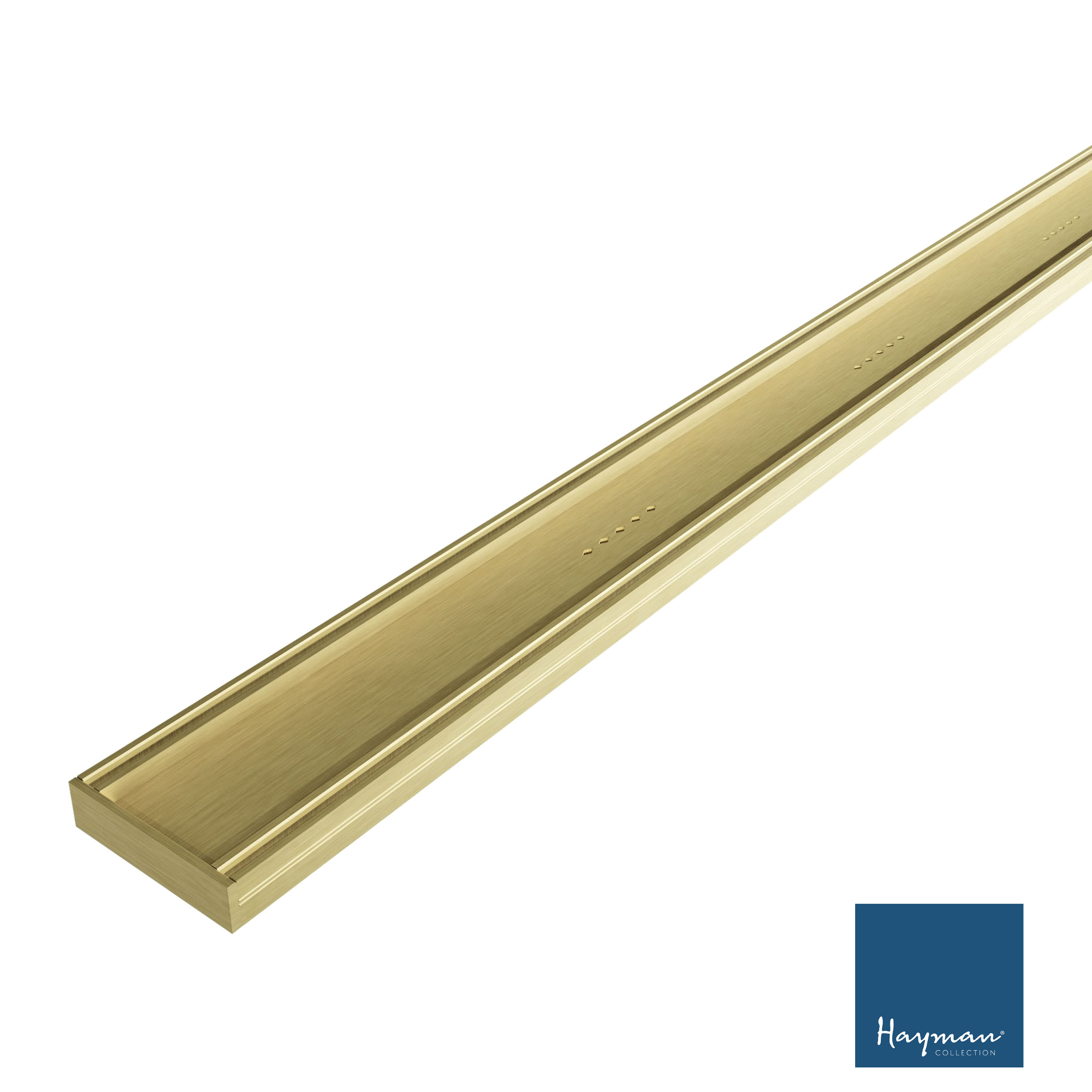 Linear Tile Insert Drain 100x26mm Brushed Gold per Metre