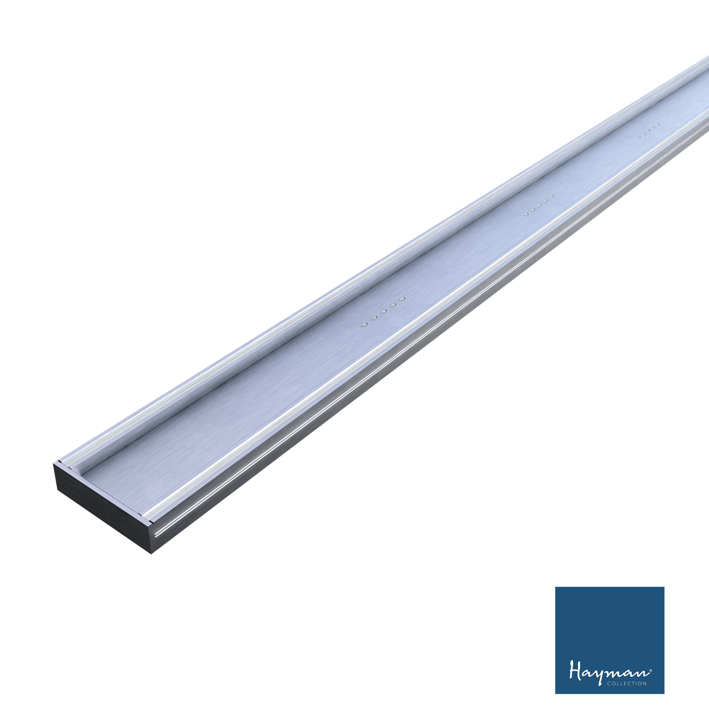 Linear Tile Insert Drain 100x26mm Brushed Silver Per Metre