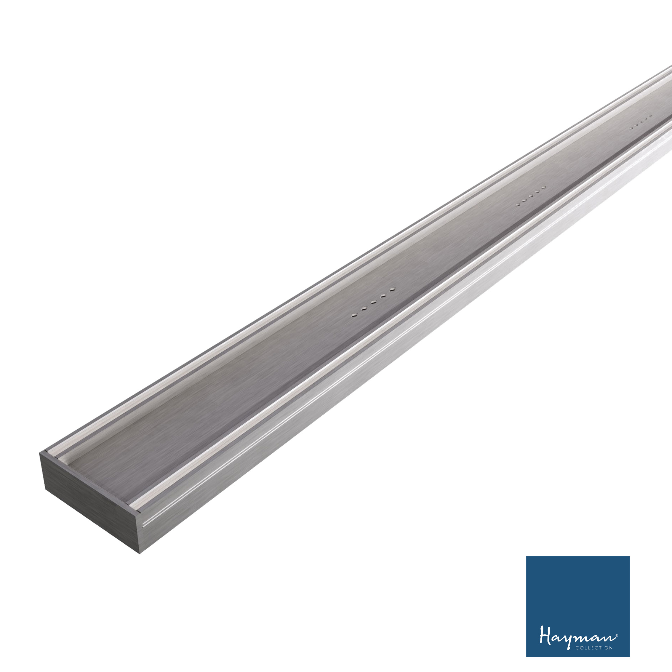 Linear Tile Insert Drain 100x35mm Brushed Nickel Per Metre