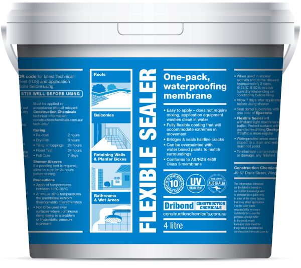 Dribond Construction Chemicals Waterproofing Membrane Flexible Sealer 4lt