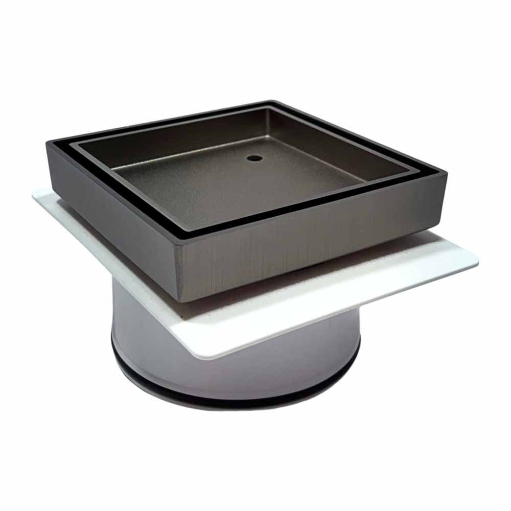 Bermuda Tile Insert Floor Waste Gunmetal 100mm Square