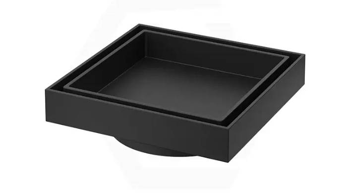 Sedek Alisa Matt Black Tile Insert Floor Waste 50mm Square