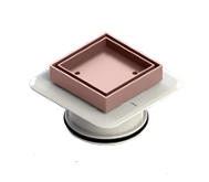 Floor Waste Megaflex Drain Bermuda Brushed Rose Gold 050mm Square