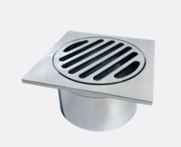 Floor Waste Grate Drain Chrome Brass 80 x 50 Square