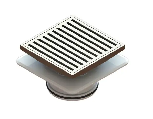 Waste Square On Square 100mm Stainless