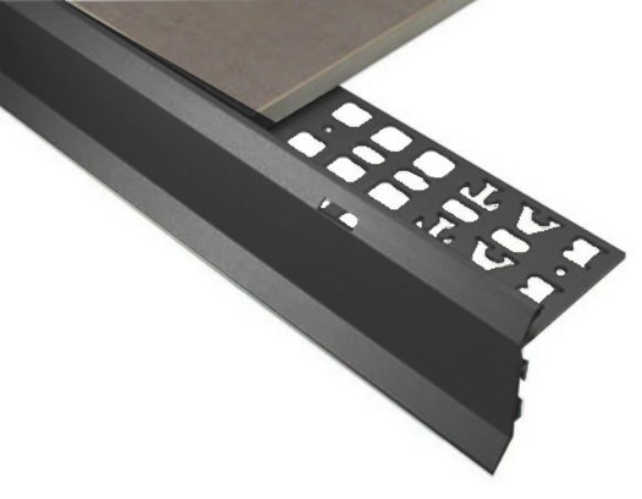 Balcony Trim Weep Hole Matt Black 10mm Aluminium