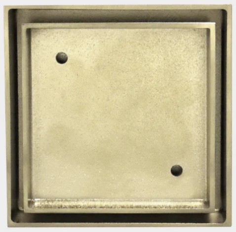 BATLUXE Tile Insert Drain Brushed Gold 115x115x75mm Square