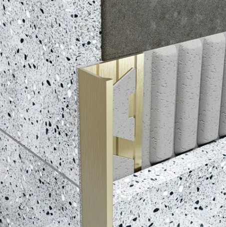 L-shape Angle Brushed Gold 11mmx304grade Stainless Steel