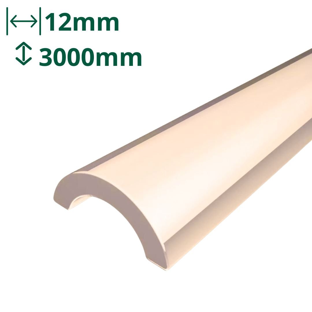 Waterbar Half Round Brushed Gold 12mm Aluminium