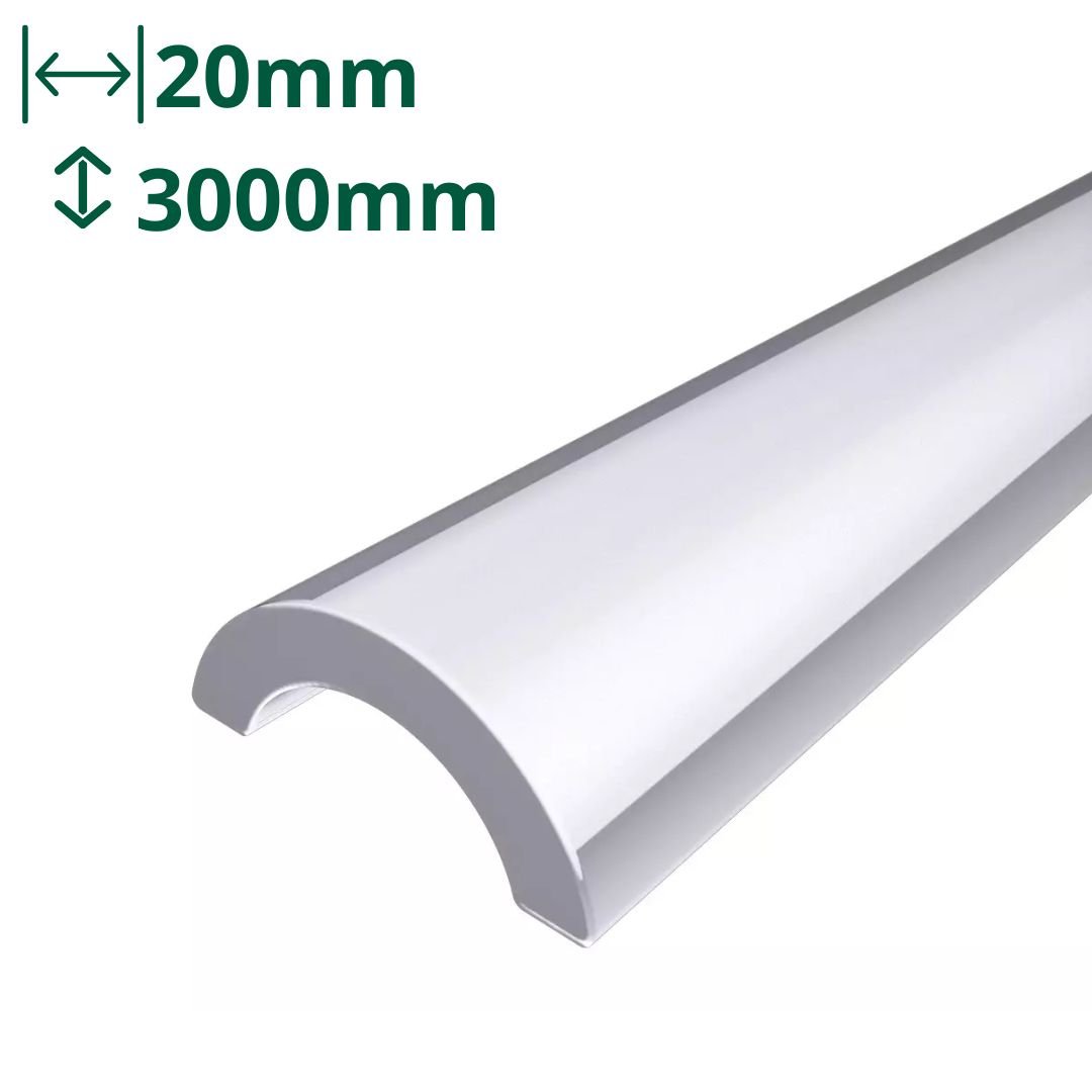 Waterbar Half Round Chrome 20mm Aluminium