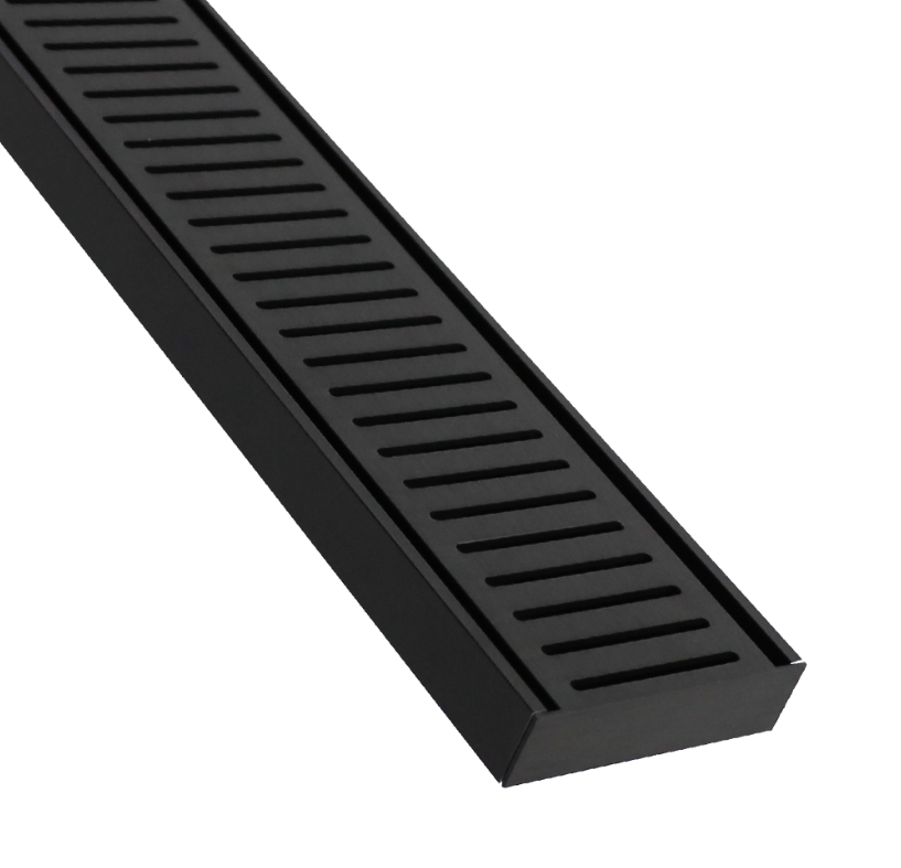 Floor Waste Grate NXT GEN 100x26mm x1m Midnight Lauxes