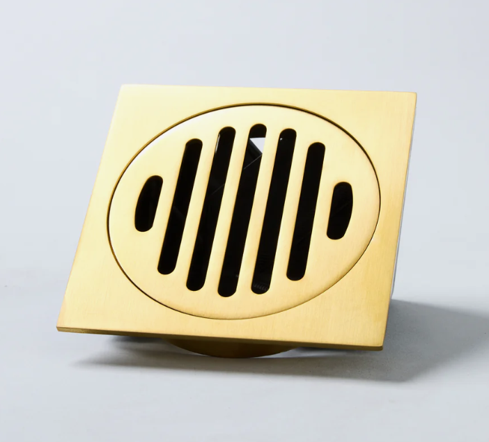 Floor Waste Grate Drain Gold 100mm Square