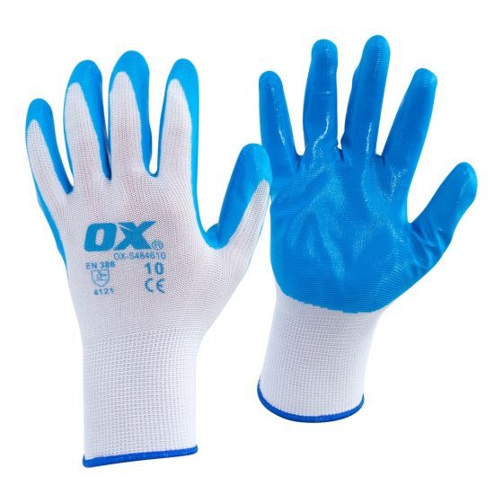 Gloves Nitrile Blue White 5pk Sz10