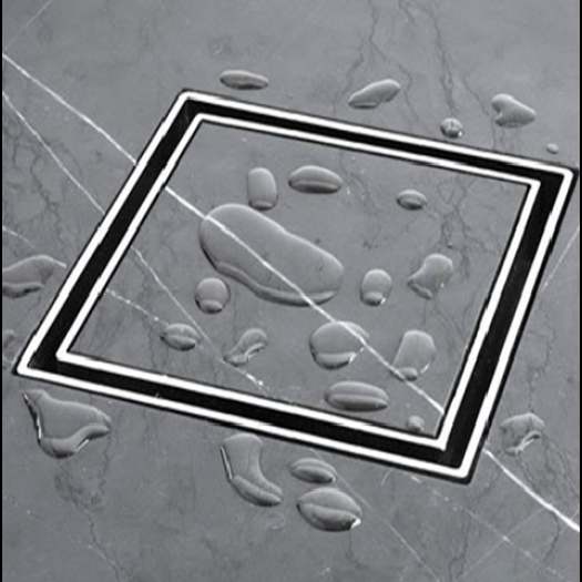 Bermuda Tile Insert Floor Waste Chrome 'Lowline' 100mm Square