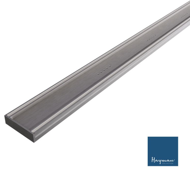 Linear Tile Insert Drain 100x26mm Brushed Nickel Per Metre