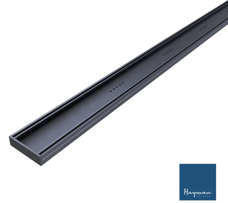 Linear Tile Insert Drain 100x21mm Gunmetal Per Metre