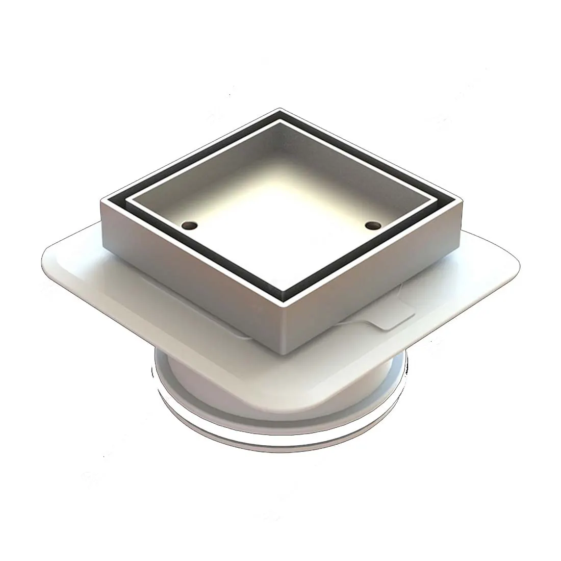 Bermuda Tile Insert Floor Waste Brushed Chrome 100mm  Square