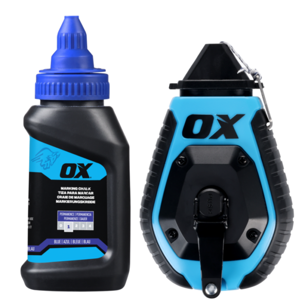OX Tools Chalk Reel With Bold 1.75mm Line & 100g Blue Marking Chalk