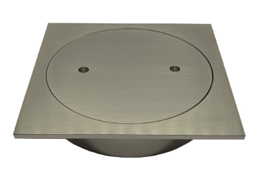 Floor Waste Clear Out Drain Brushed Nickel 100mm Square