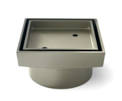 Floor Waste Tile Insert Drain Renox Brushed Nickel 100mm Square
