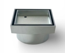 Floor Waste Tile Insert Drain Renox Chrome 100mm Square