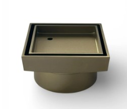 Floor Waste Tile Insert Drain Renox French Gold 100mm Square