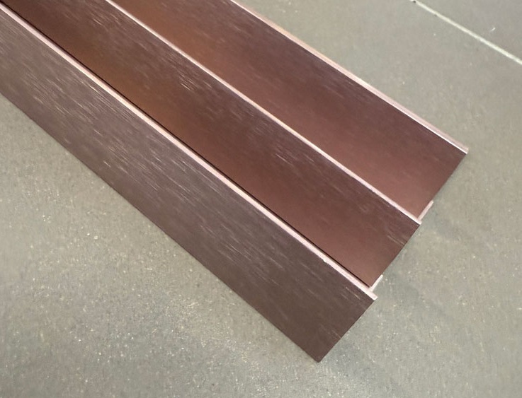 Mud Angle Aluminium 40x 50x 1.6mm Brushed Copper