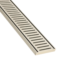 Floor Waste Grate NXT GEN 100x14mm x1m Brushed Nickle Lauxes