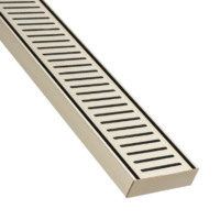 Floor Waste Grate NXT GEN 100x26mm x1m Brushed Nickle Lauxes