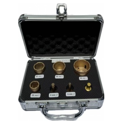 Diamond M14 Grinder Hole Saw Kit 6,8,25,32,38,50mm+Adapter C-Cut