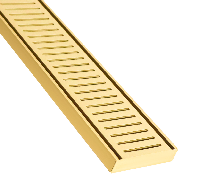 Floor Waste Grate NXT GEN 100x21mm x1m Gold Lauxes