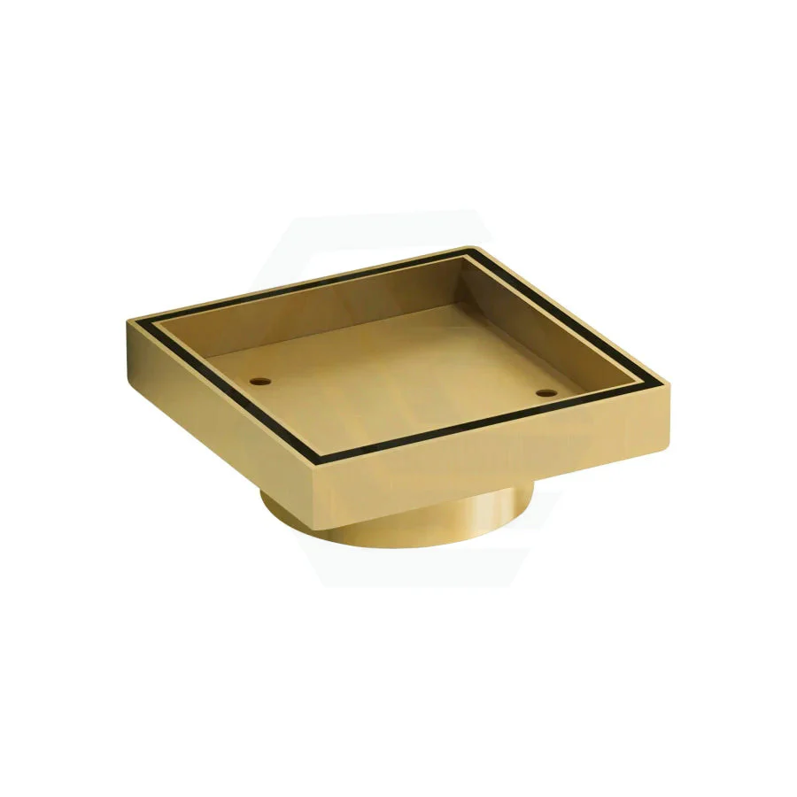 Floor Waste Tile Insert Brushed Gold 45mm Square