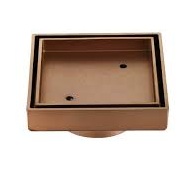 Floor Waste Tile Insert Drain Brush Copper 80mm Square