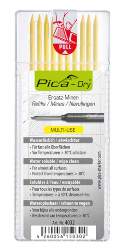 Pica Dry Refill Yellow Leads 10pk